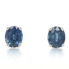 Load image into Gallery viewer, Sapphire 18ct White Gold Stud Earrings
