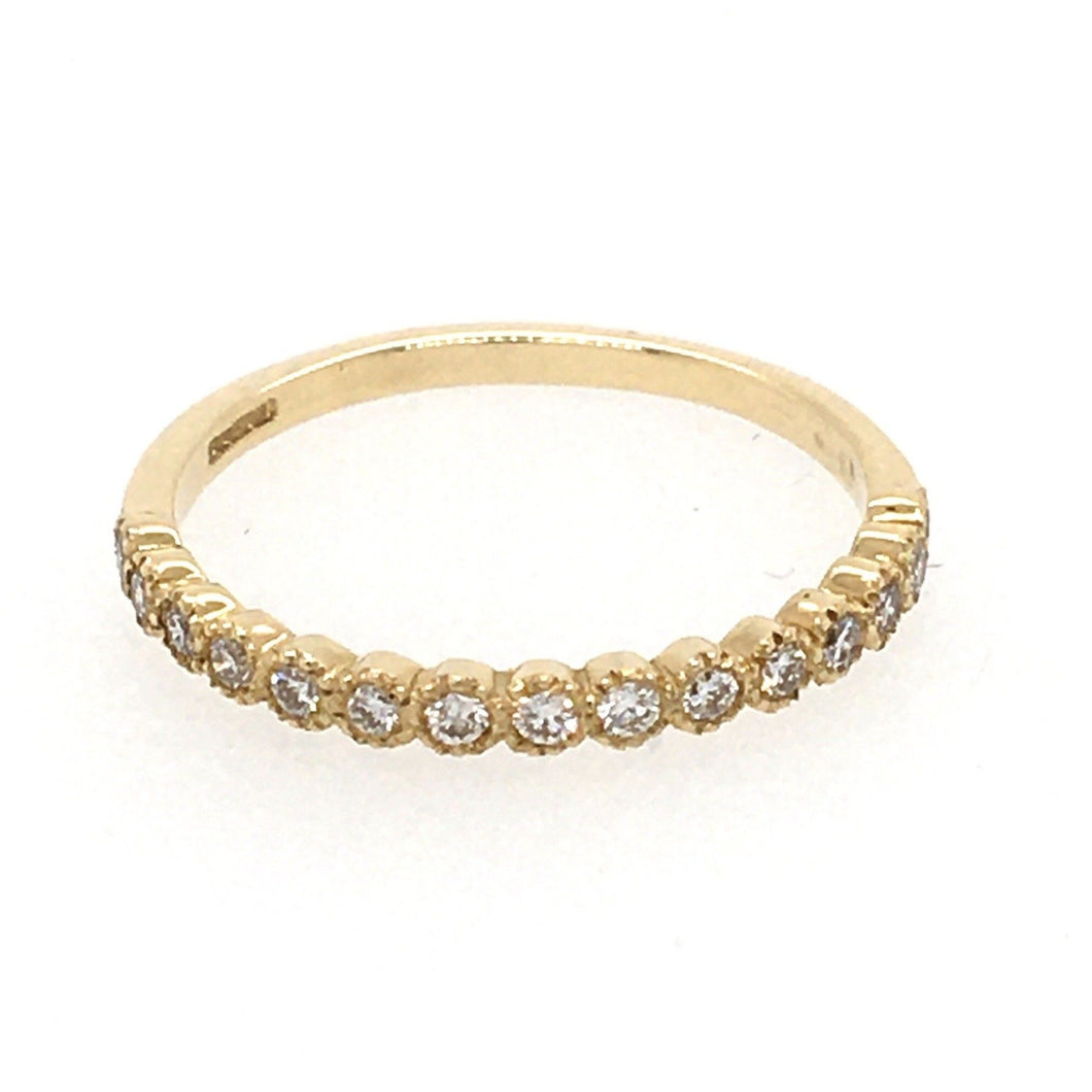 Diamond 18ct Gold Fine Rim Grain Set Ring