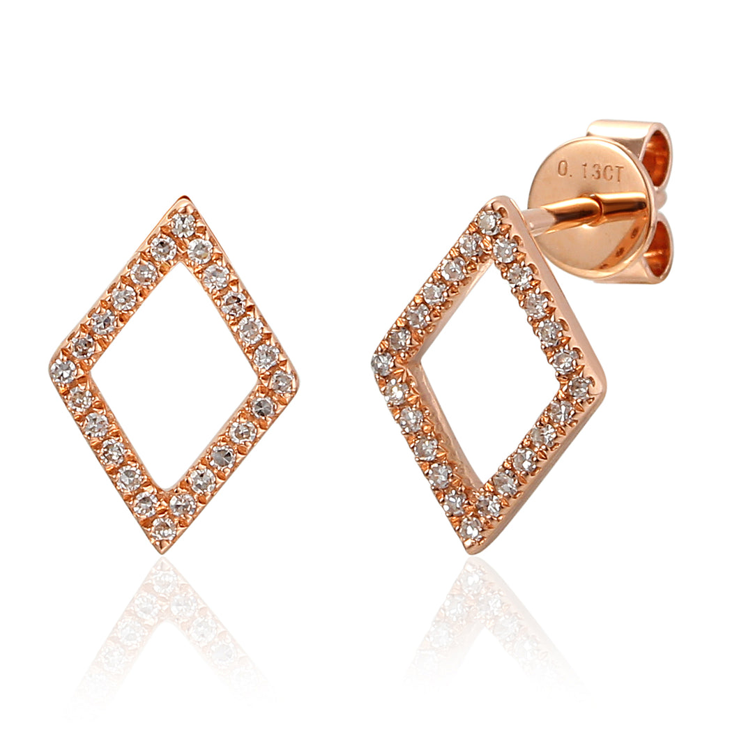 Diamond Set Diamond Earrings 18ct Rose Gold