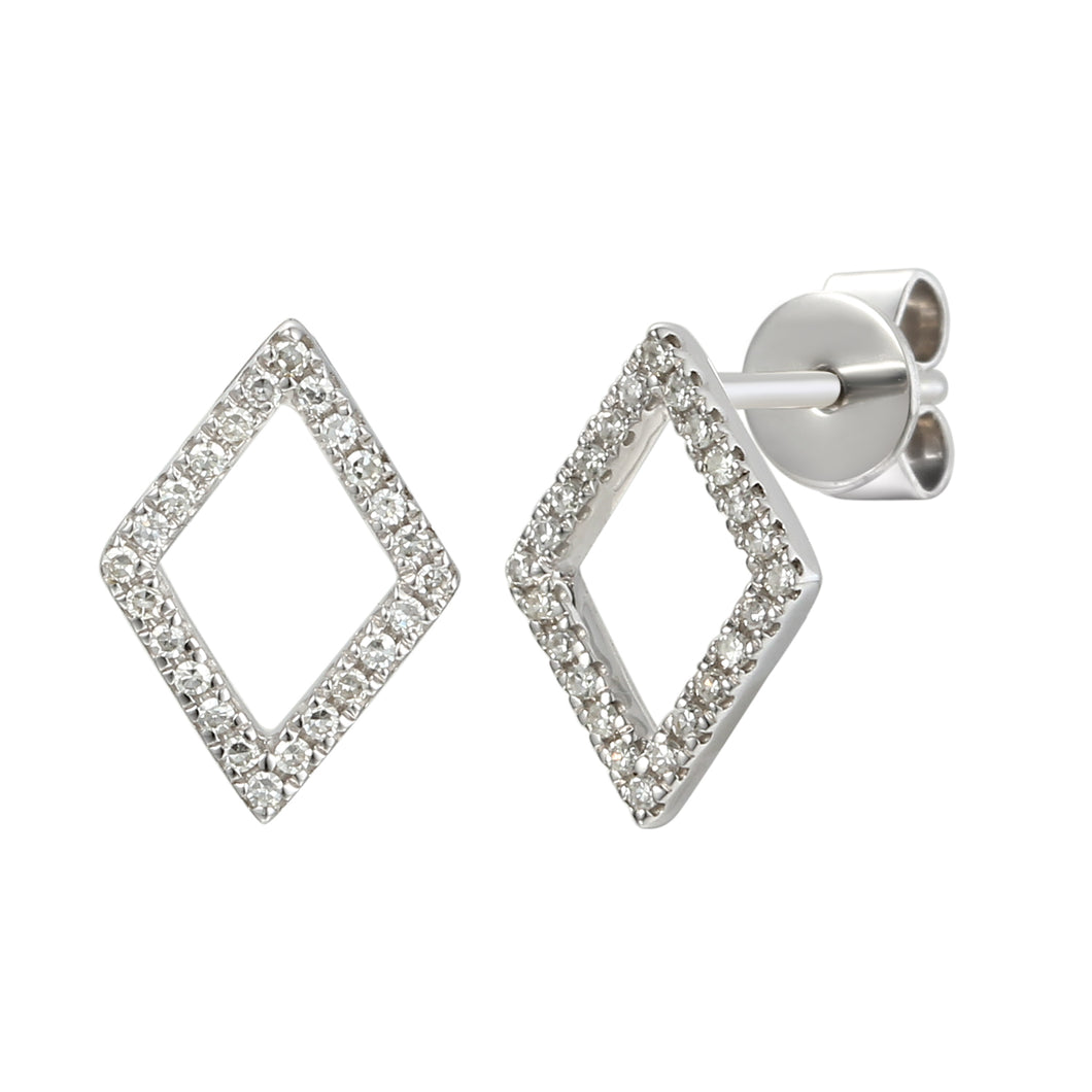 Diamond Set Diamond Earrings 18ct White Gold