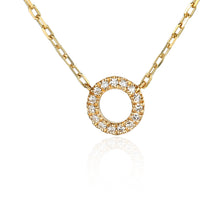 Load image into Gallery viewer, Diamond Open Circle Necklace
