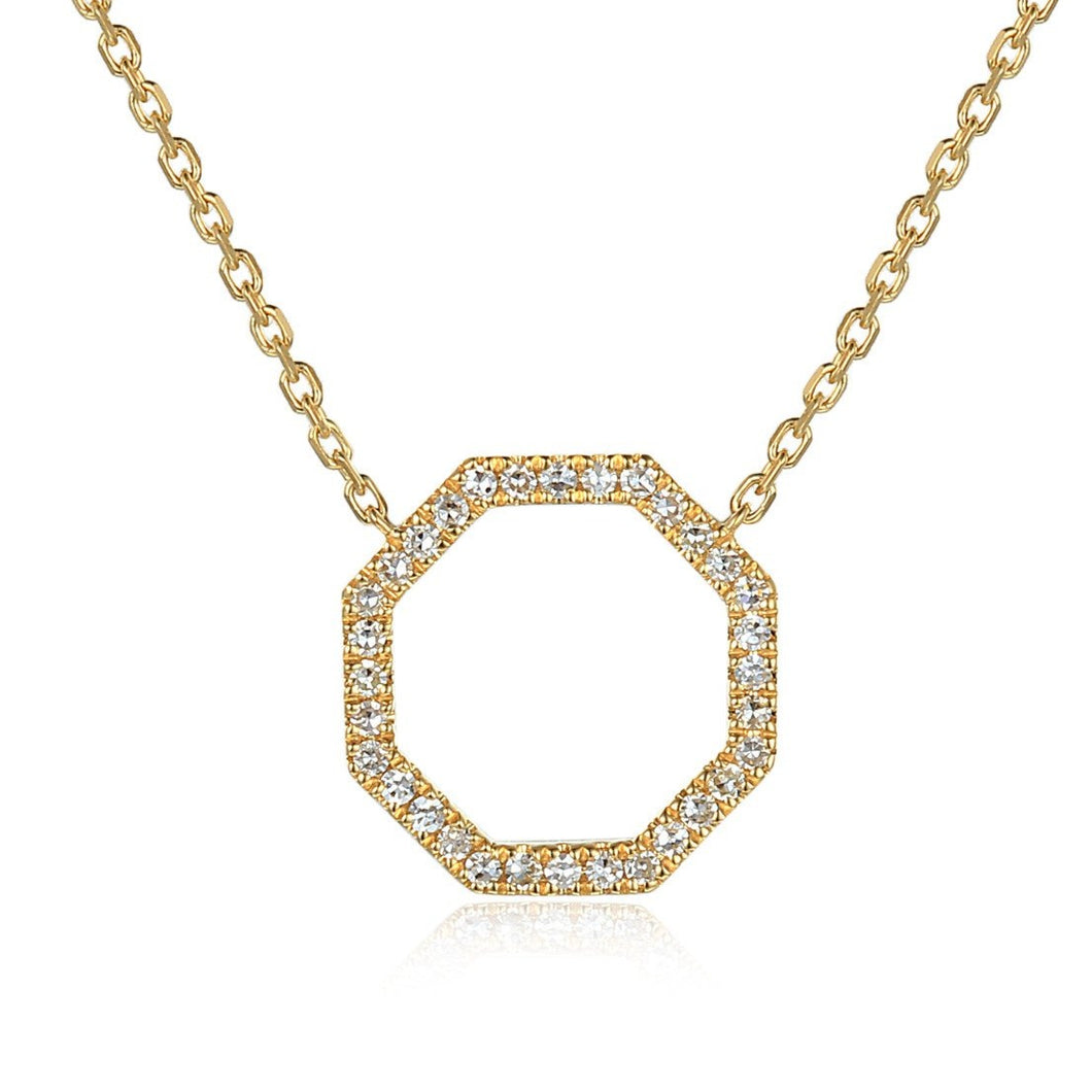 Diamond Open Octagon Necklace