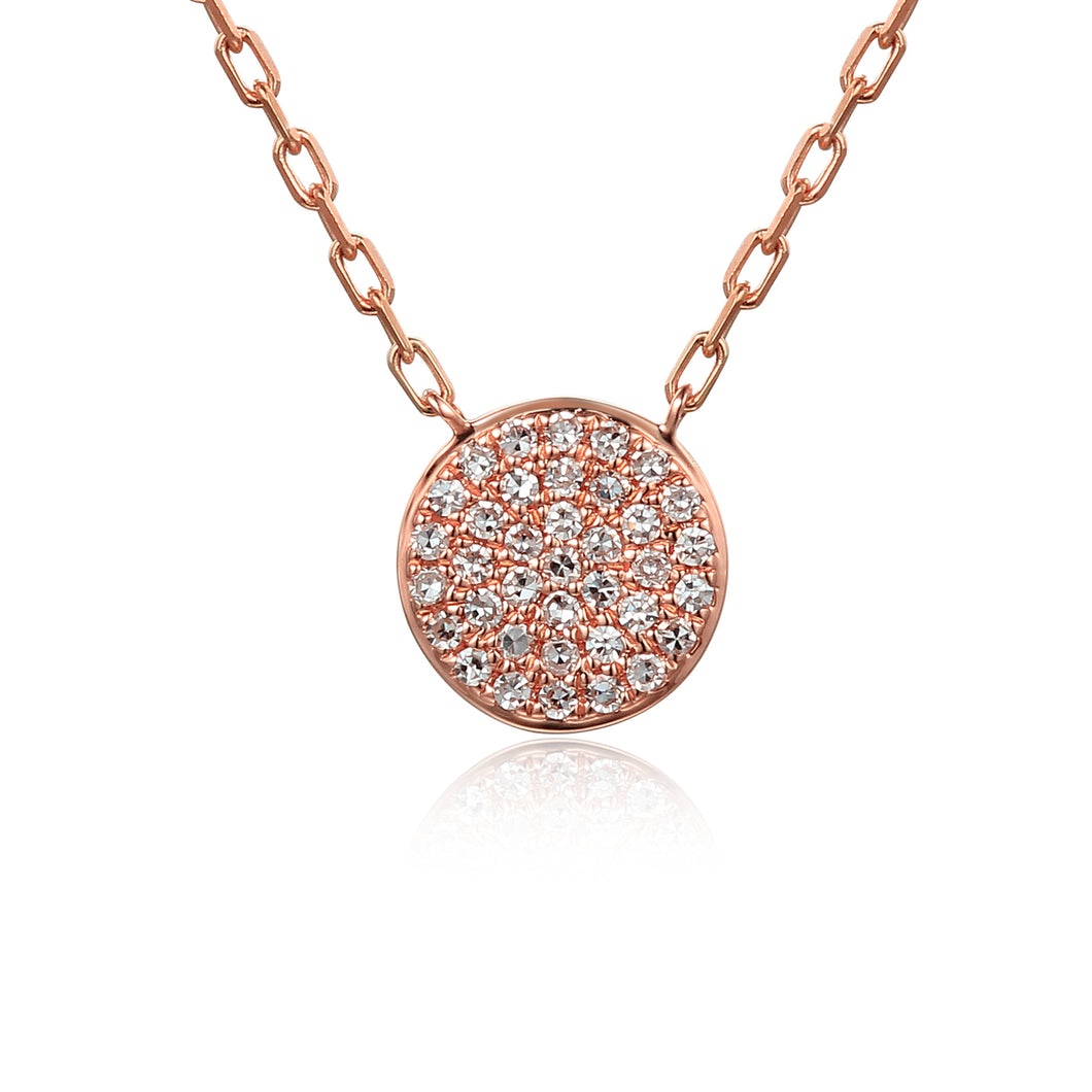 Diamond Circle Necklace 18ct Rose Gold
