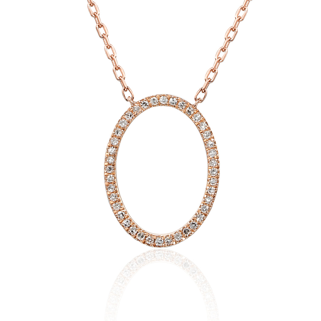 Diamond Open Oval Necklace