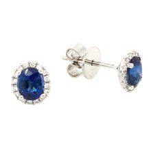 Load image into Gallery viewer, Sapphire &amp; Diamond Stud Earrings
