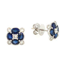 Load image into Gallery viewer, Sapphire &amp; Diamond Noughts &#39;n&#39; Crosses Stud Earrings

