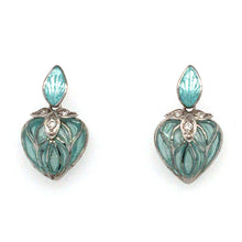 Load image into Gallery viewer, Diamond &amp; Enamel Heart Earrings
