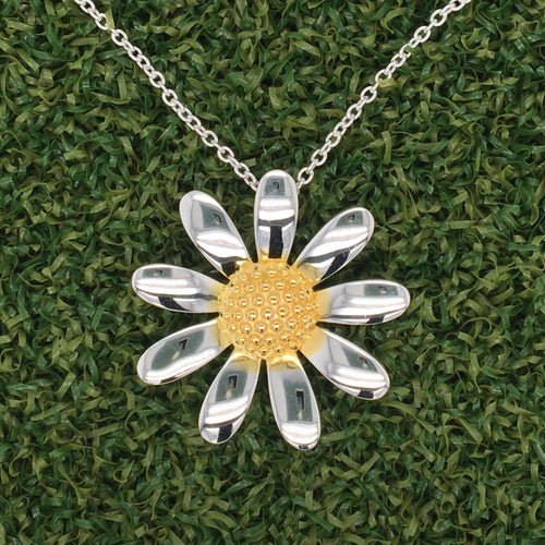 Silver and Gold Daisy Necklace | Amanda Coleman Jewellery - amanda coleman  jewellery