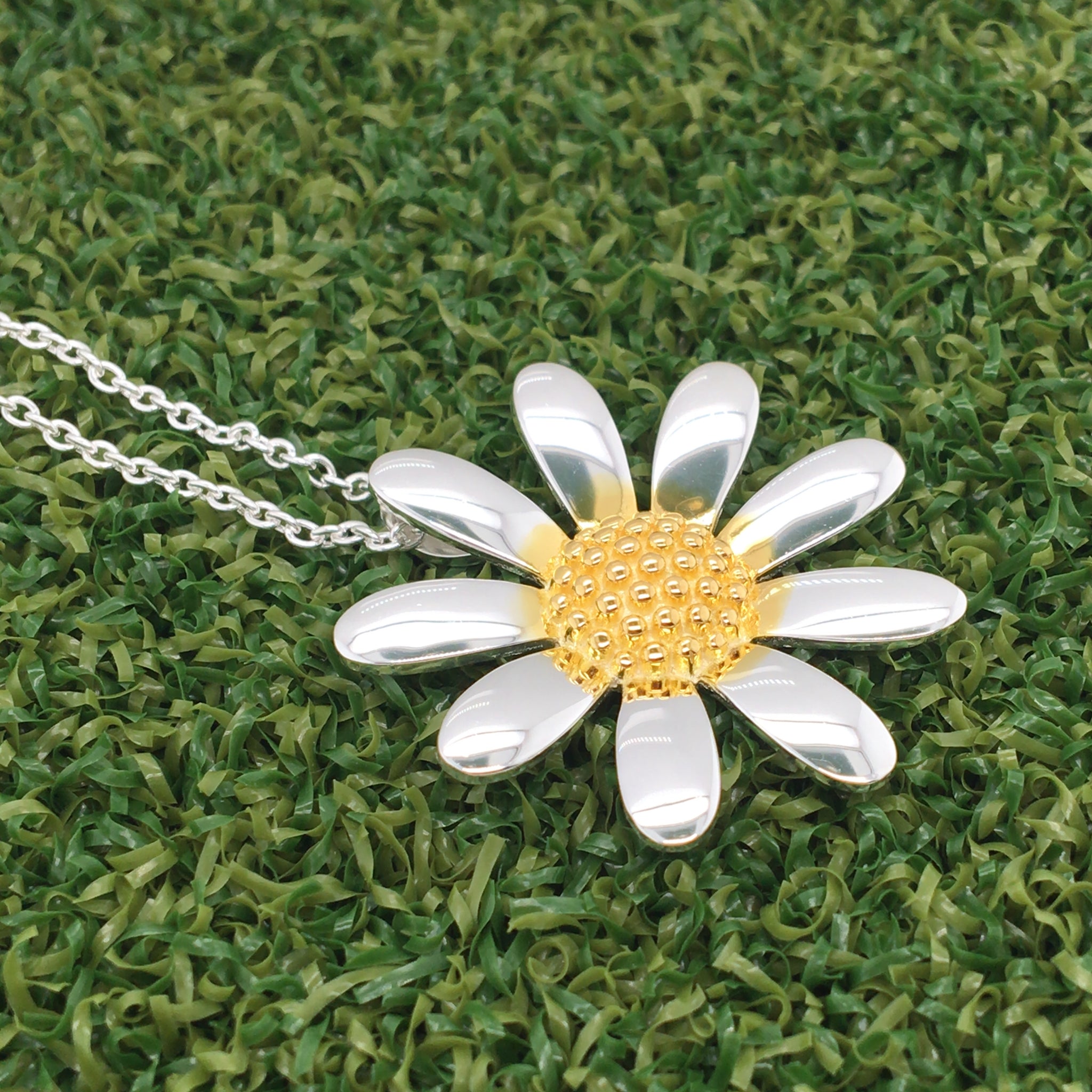 Buy Beaverbrooks Sterling Silver And Gold Plated Daisy Pendant from the  Next UK online shop