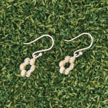 Load image into Gallery viewer, Daisy Circle Silver Drop Earrings
