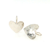 Load image into Gallery viewer, Handmade Silver Hammered Heart Hook Earrings
