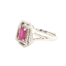 Load image into Gallery viewer, Ruby &amp; Diamond Abstract Cluster Ring
