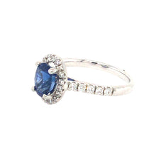 Load image into Gallery viewer, Sapphire Oval Halo Cluster Ring
