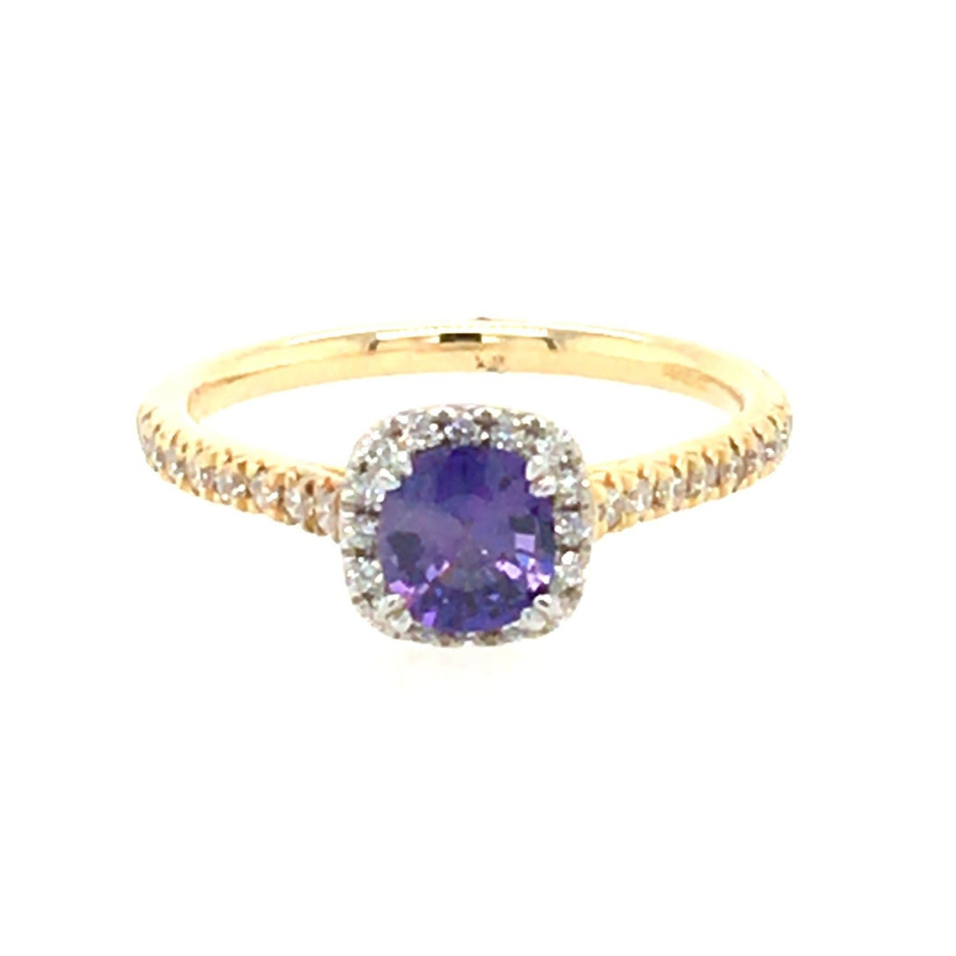 Colour Change Sapphire & Diamond Ring