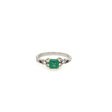 Load image into Gallery viewer, Emerald &amp; Diamond Vintage Style Ring
