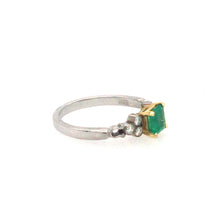 Load image into Gallery viewer, Emerald &amp; Diamond Vintage Style Ring
