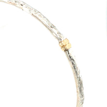 Load image into Gallery viewer, Silver &amp; Gold Hammered Bangle

