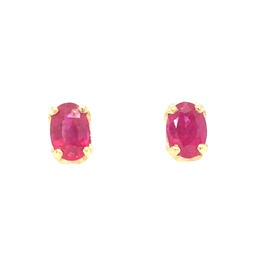 Ruby 18ct Gold Stud Earrings