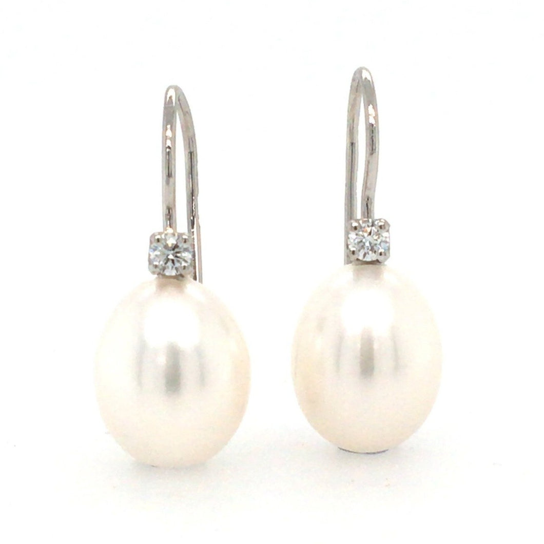 Pearl & Diamond Platinum Gold Earring