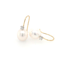 Load image into Gallery viewer, Pearl, Diamond 18ct Gold &amp; Platinum Earrings
