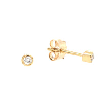 Load image into Gallery viewer, Fine Rim Diamond Stud 18ct Gold Earrings
