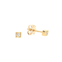 Load image into Gallery viewer, Fine Cube Diamond 18ct Gold Stud Earrings
