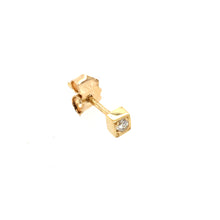 Load image into Gallery viewer, Fine Cube Diamond 18ct Gold Stud Earrings
