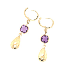 Load image into Gallery viewer, Amethyst &amp; Gold Drop Earrings
