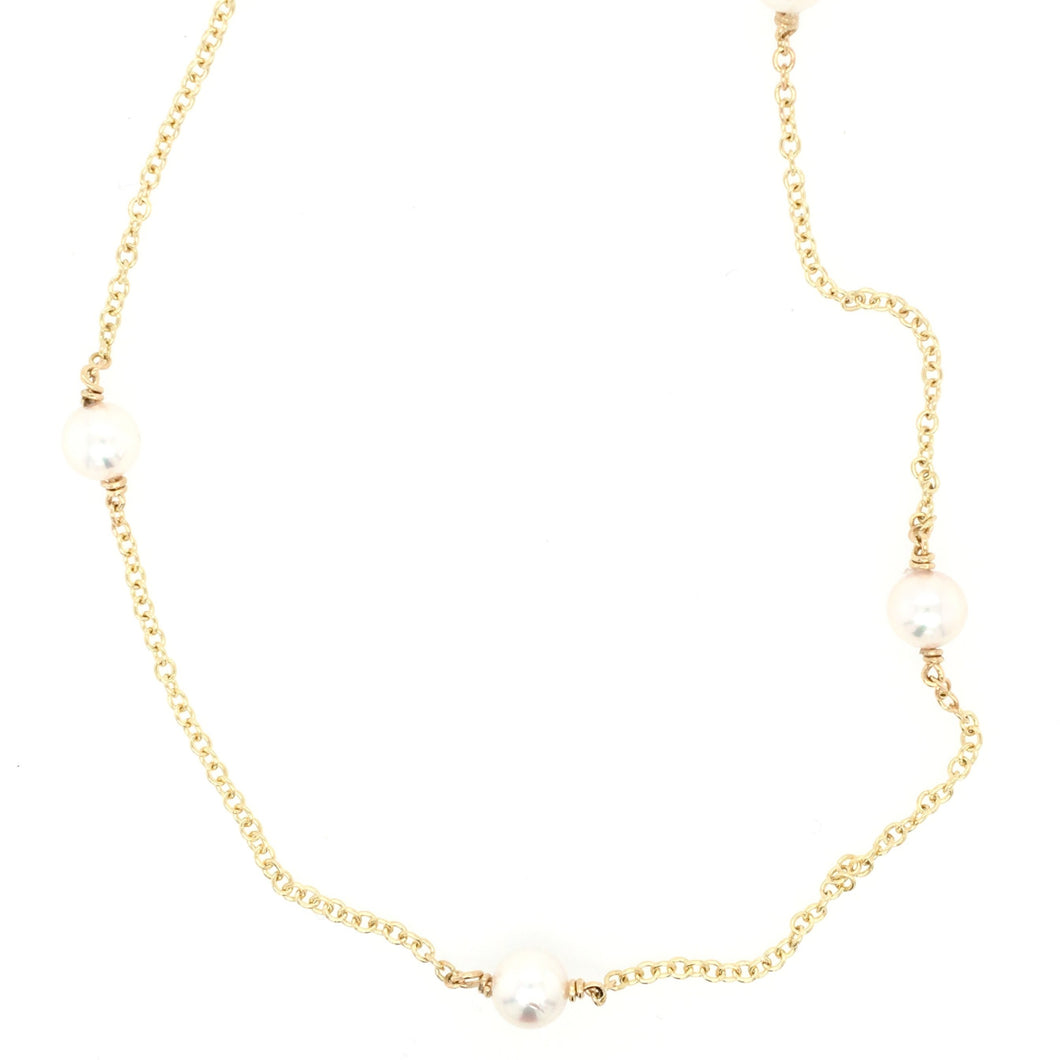 Pearl & Gold Long Necklace
