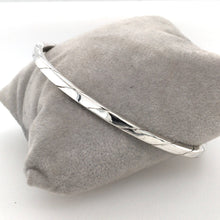 Load image into Gallery viewer, Handmade Silver Squared Twist Bangle
