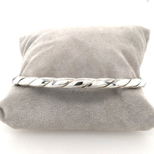 Load image into Gallery viewer, Handmade Silver Smooth Twist Bangle

