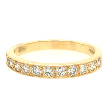 Load image into Gallery viewer, Diamond &amp; 18ct Gold Mill Grain Medium Band Ring
