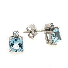 Load image into Gallery viewer, Aquamarine &amp; Diamond Earrings
