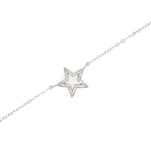 Load image into Gallery viewer, Silver Open Star Sparkle Bracelet

