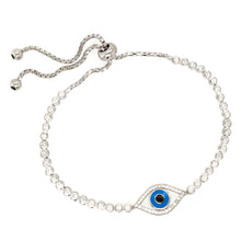 Load image into Gallery viewer, Silver Evil Eye Talisman Bracelet
