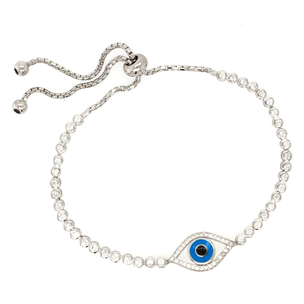 Silver Evil Eye Talisman Bracelet