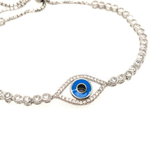 Load image into Gallery viewer, Silver Evil Eye Talisman Bracelet
