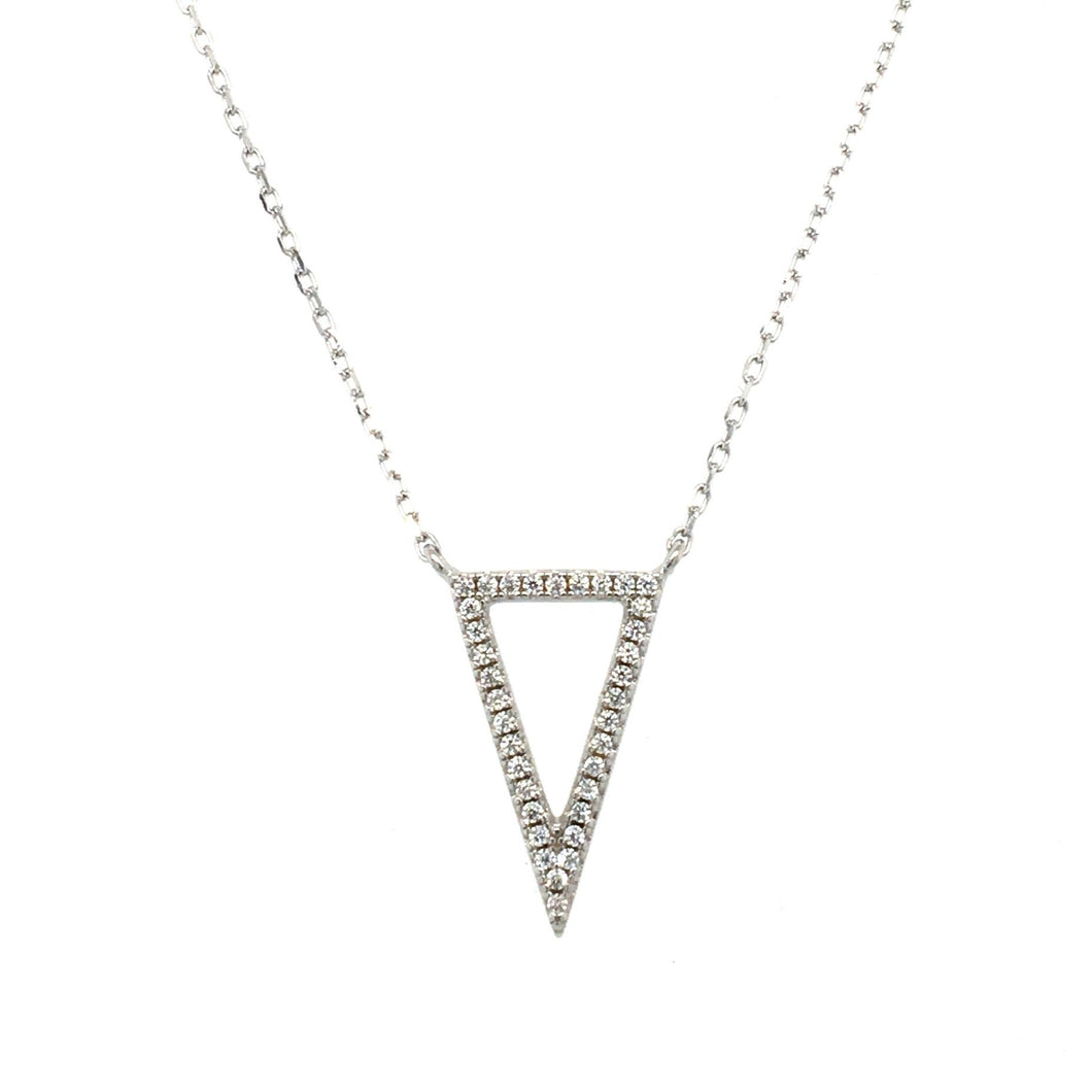 Silver Open Triangle Sparkle Necklace