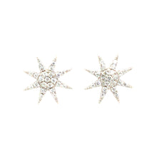 Load image into Gallery viewer, Silver Sparkle Starburst Stud Earrings
