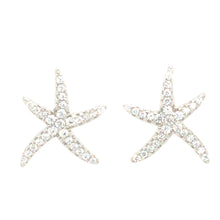 Load image into Gallery viewer, Silver Sparkle Starfish Stud Earrings
