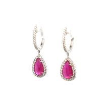 Load image into Gallery viewer, Ruby &amp; Diamond Drop Earrings
