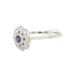 Load image into Gallery viewer, Sapphire &amp; Diamond Round Floral Ring
