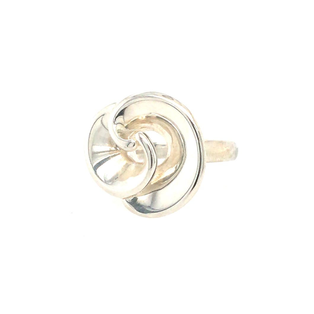 Silver Abstract Rose Ring