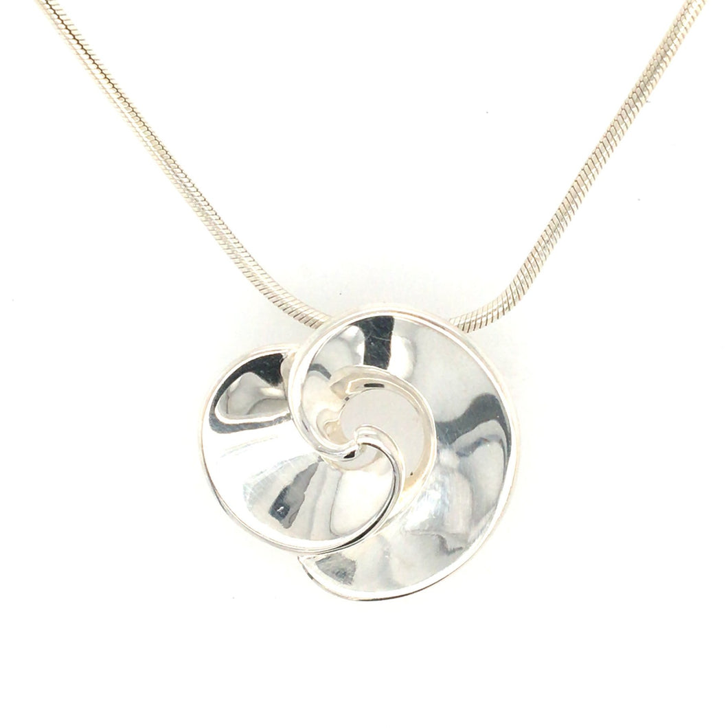 Silver Abstract Rose Necklace