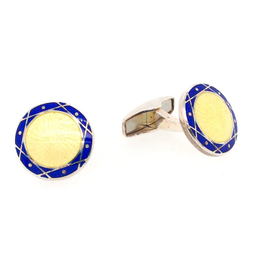 Blue and Yellow Target Cufflinks