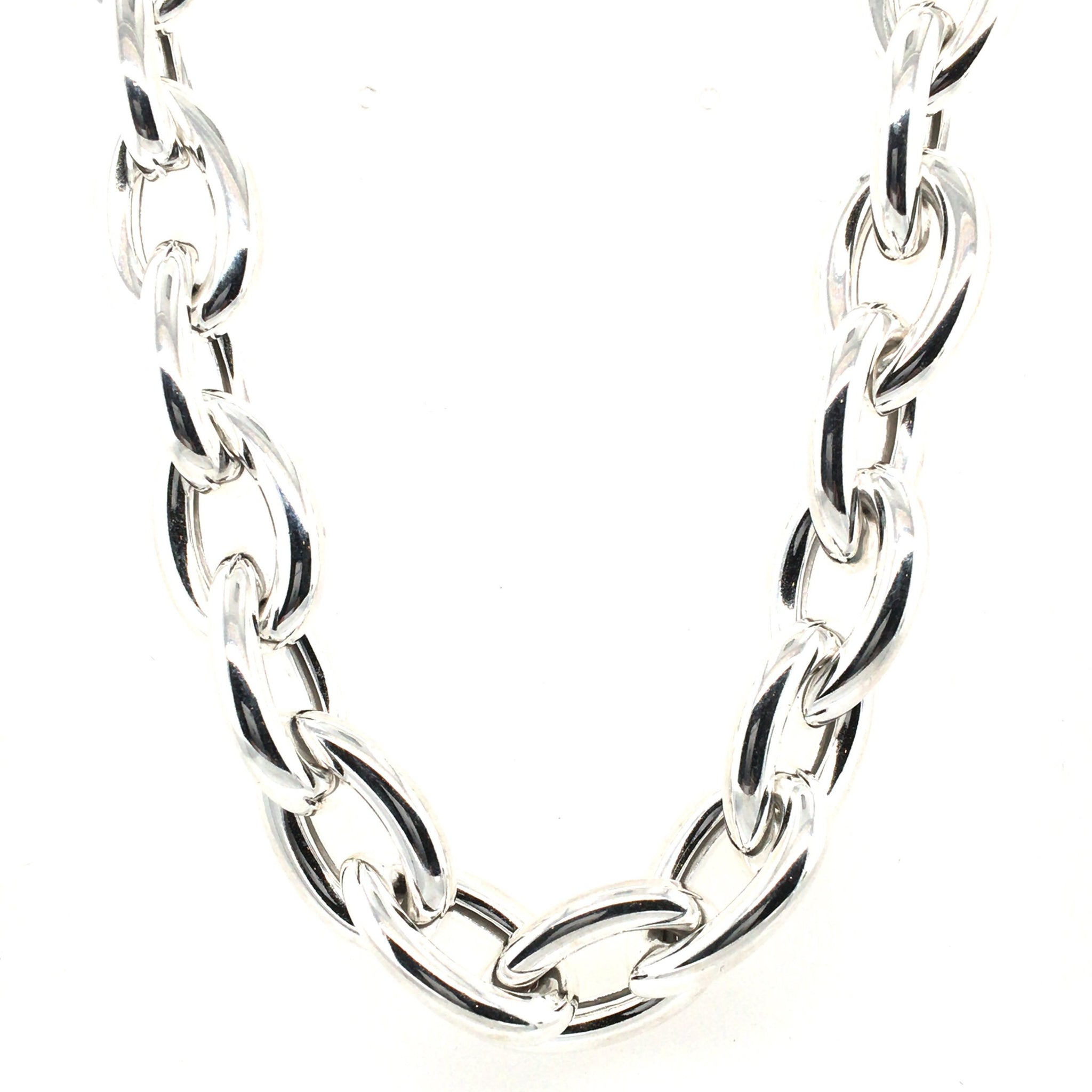 Silver Chunky Link Necklace Silver Chunky Chain Necklace – Anisa