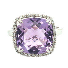 Load image into Gallery viewer, Amethyst &amp; Diamond Halo Cocktail Ring
