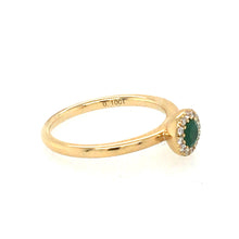 Load image into Gallery viewer, Emerald and Diamond Halo Ring

