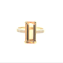 Load image into Gallery viewer, Golden Zircon &amp; Diamond Ring
