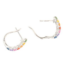 Load image into Gallery viewer, Multi Colour Sapphire Hoop Earrings
